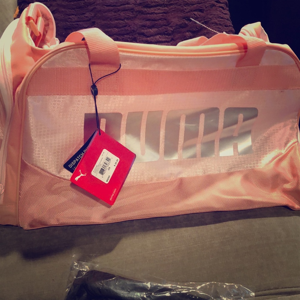 Pink PUMA duffel bag